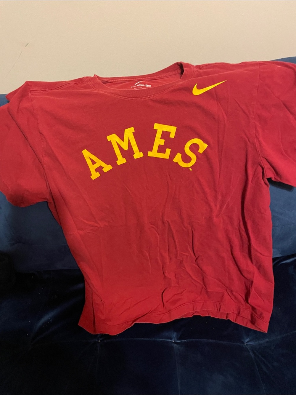Nike Red Tee with Yellow AMES Lettering